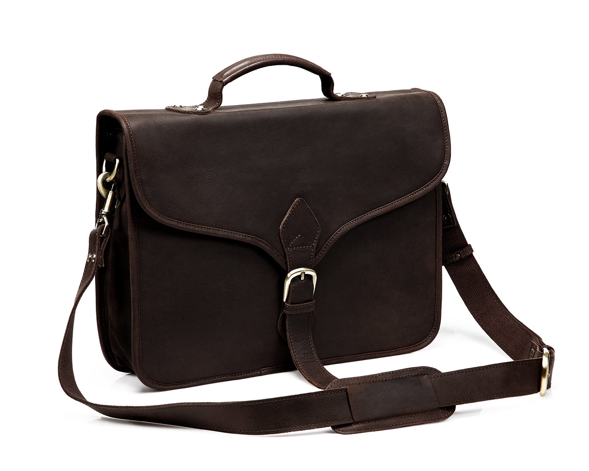 Slim Full Grain Leather Briefcase