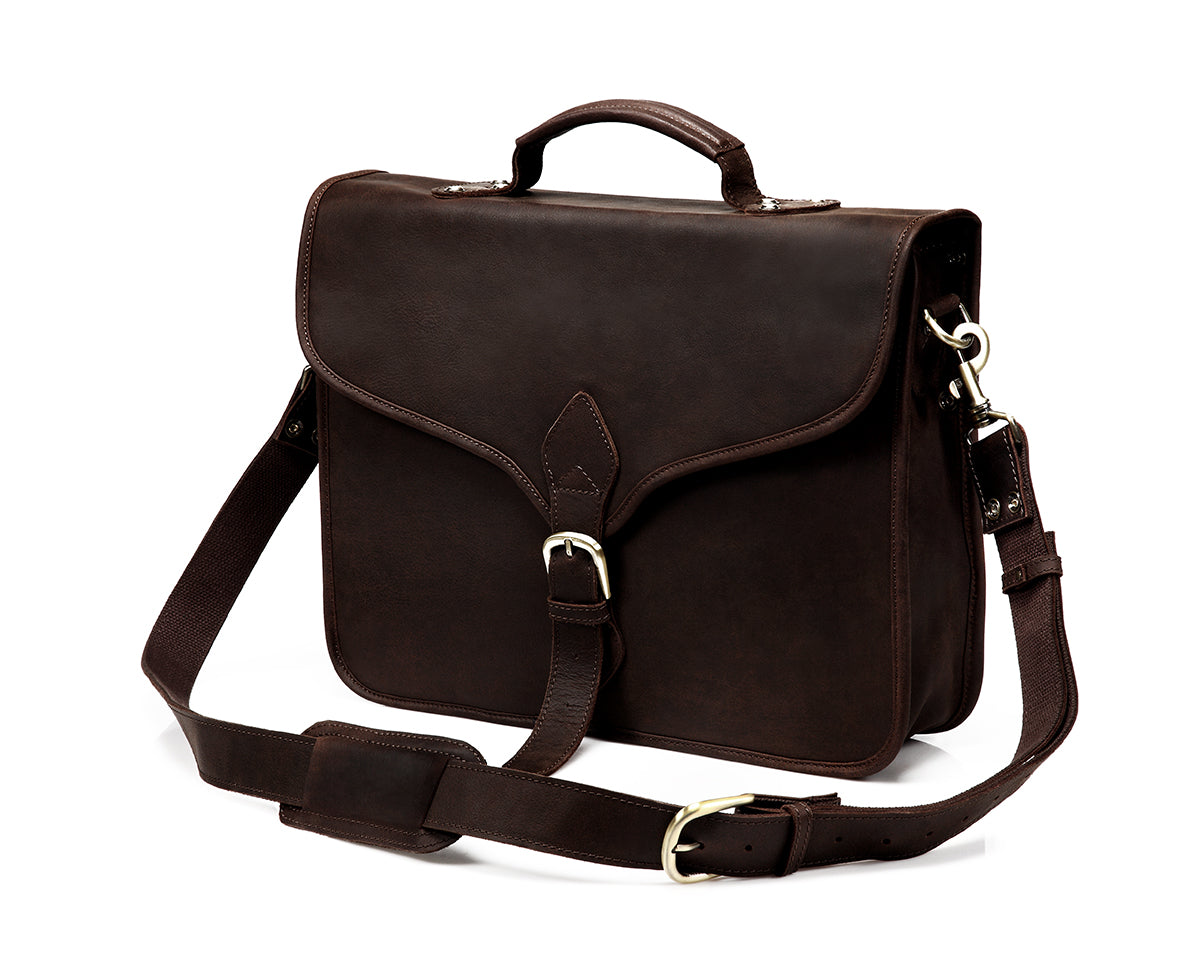 Slim Full Grain Leather Briefcase