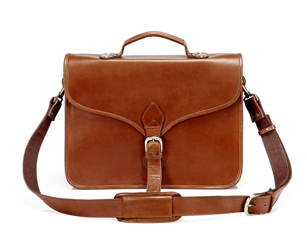 Slim Full Grain Leather Briefcase