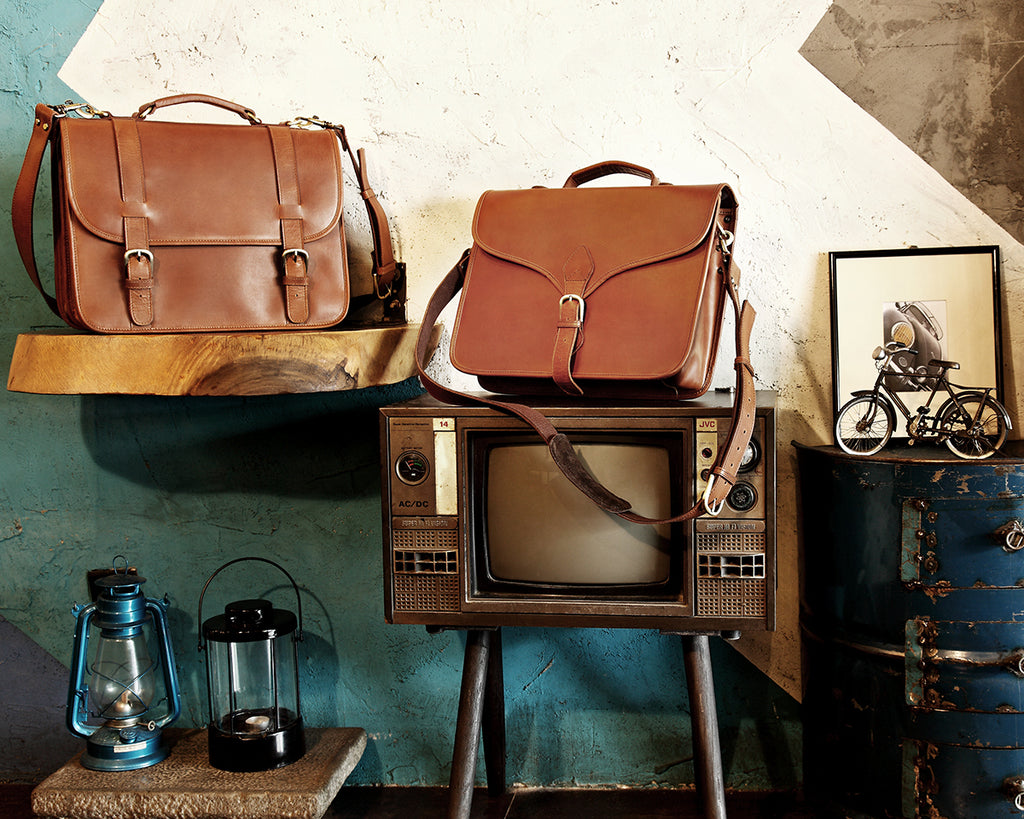 Slim Full Grain Leather Briefcase
